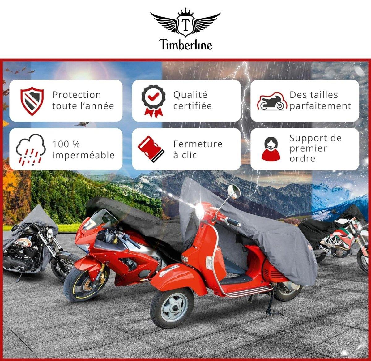 Bâche Protection Moto - Imperméable Et Anti-UV | Taille Universelle 245x105x125 Cm | Avec Trou Pour Cadenas